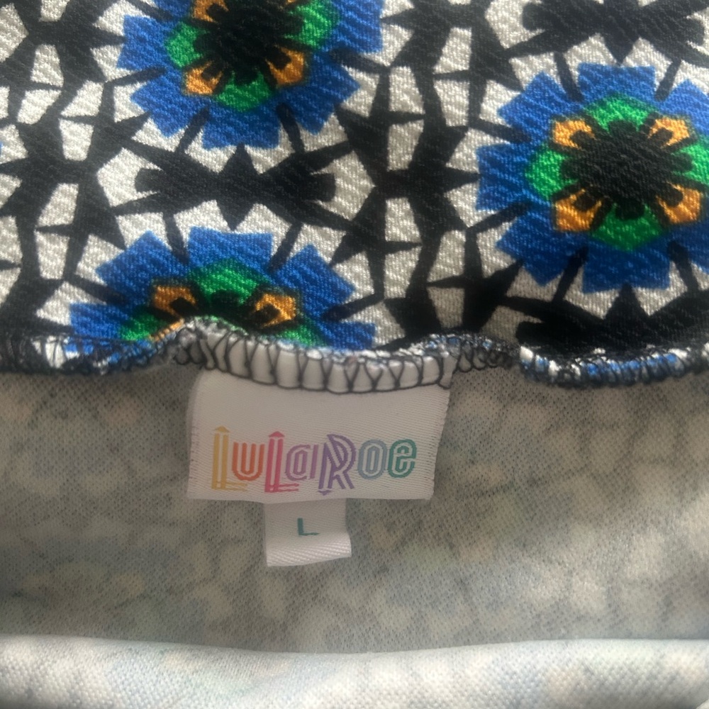 Floral Patterned Skirt - Blue and Black